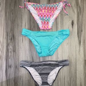 Victoria’s Secret bikini bottoms. 3 pair assorted